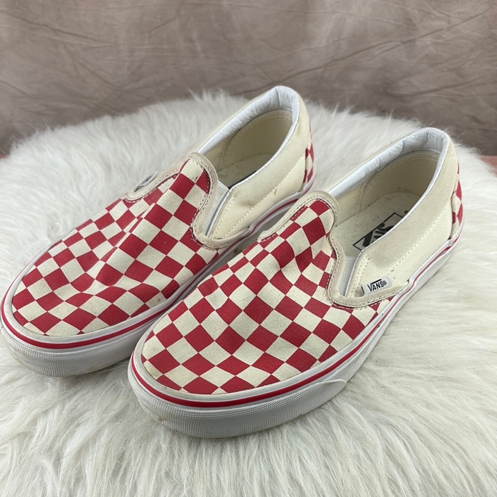 Vans Red Checkered Slip-On Shoes